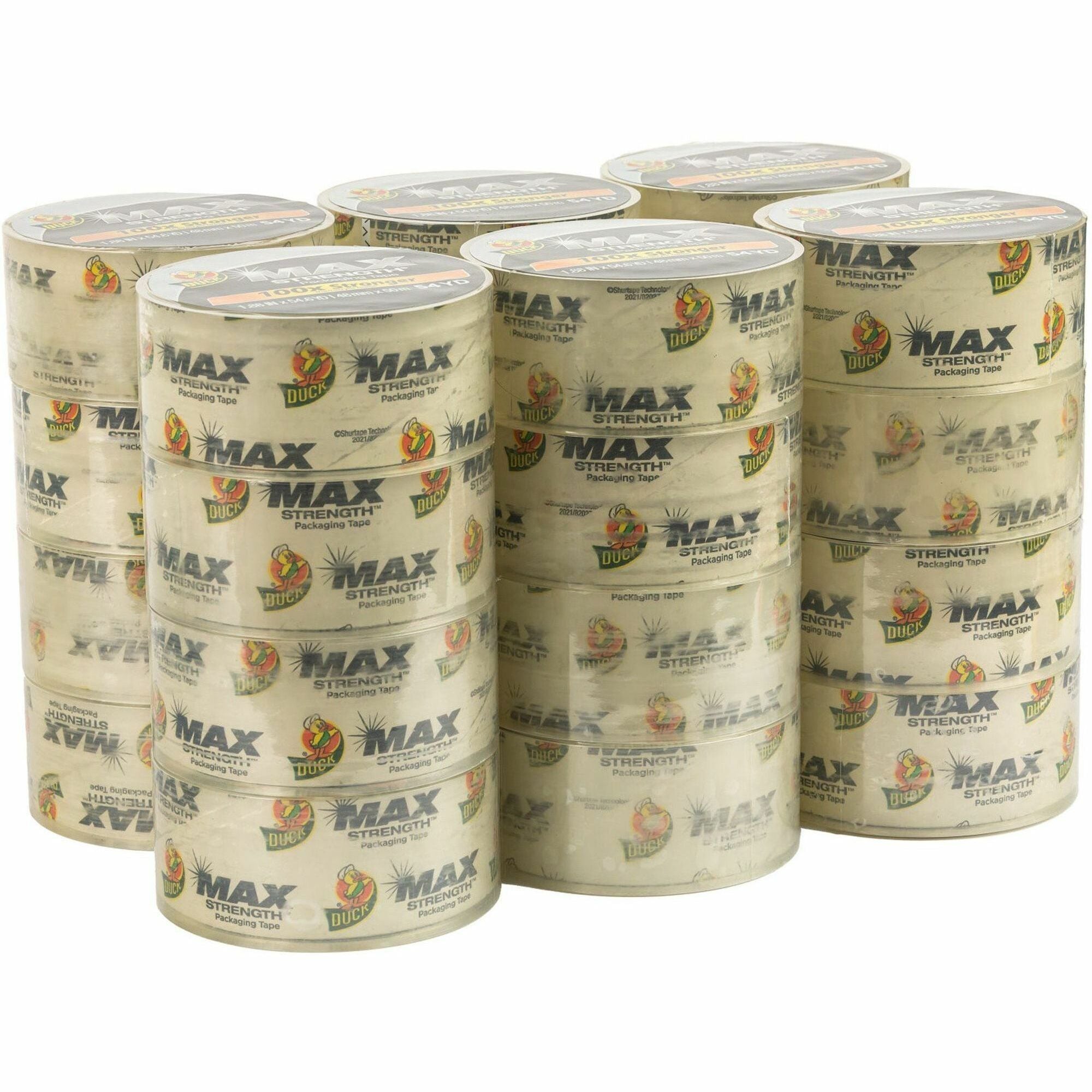 duck-max-strength-packaging-tape-5460-yd-length-x-188-width-damage-resistant-for-packaging-shipping-moving-storage-box-home-office-project-sealing-24-pack-clear_duc287735 - 1