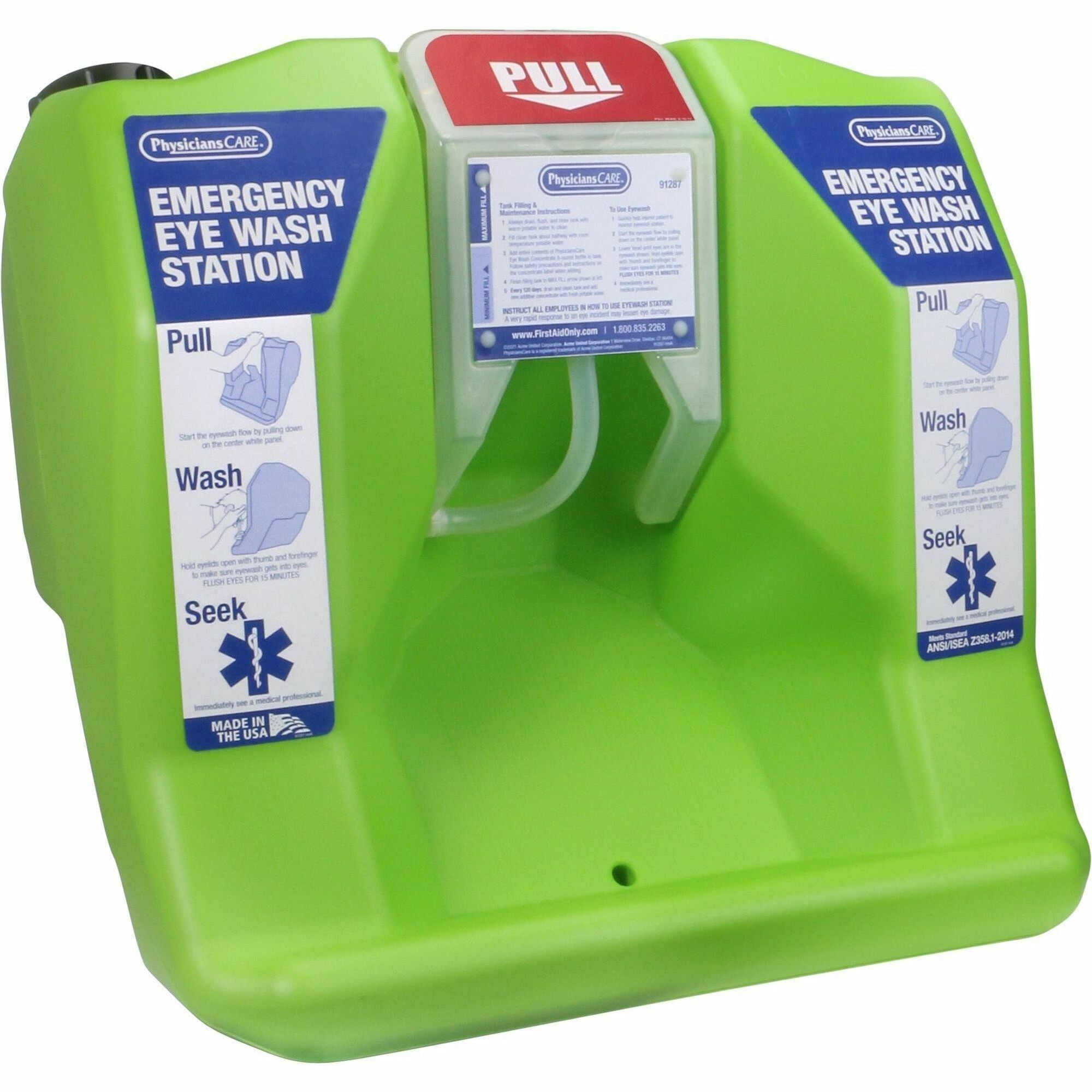 physicianscare-eyewash-station-16-gal-025-hour-clear-bright-green_fao91288 - 1