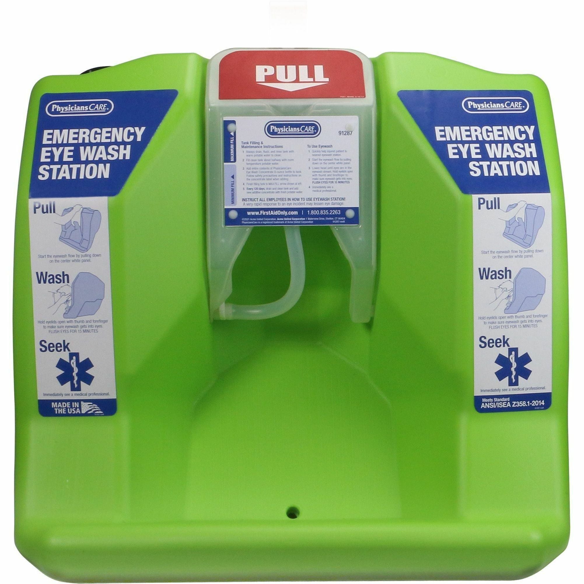 physicianscare-eyewash-station-16-gal-025-hour-clear-bright-green_fao91288 - 2