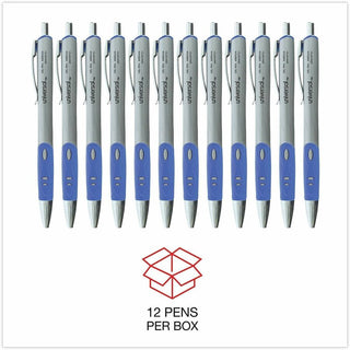 Comfort Grip Gel Pen, Retractable, Medium 0.7 mm, Blue Ink, Gray/Blue/Silver Barrel, Dozen
