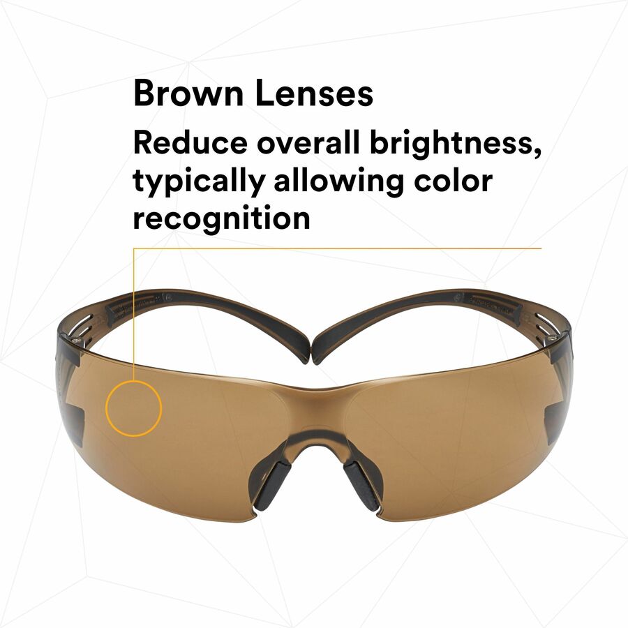 3M SecureFit Protective Eyewear - Recommended for: Eye, Indoor/Outdoor - Fog, UVA, UVB, UVC Protection - Polycarbonate - Black - Anti-fog, Comfortable, Soft, Nose Bridge, Impact Resistant, Adjustable Temple - 20 / Carton