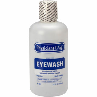 First Aid Only Sterile Ophthalmic Solution Eyewash - 1 quart - Sterile - For Eye irrigation, Eye Burning - 12 / Carton