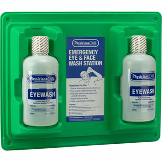 First Aid Only Twin-Bottle Eyewash Station - 1 quart - Wall Mountable - 12 / Carton