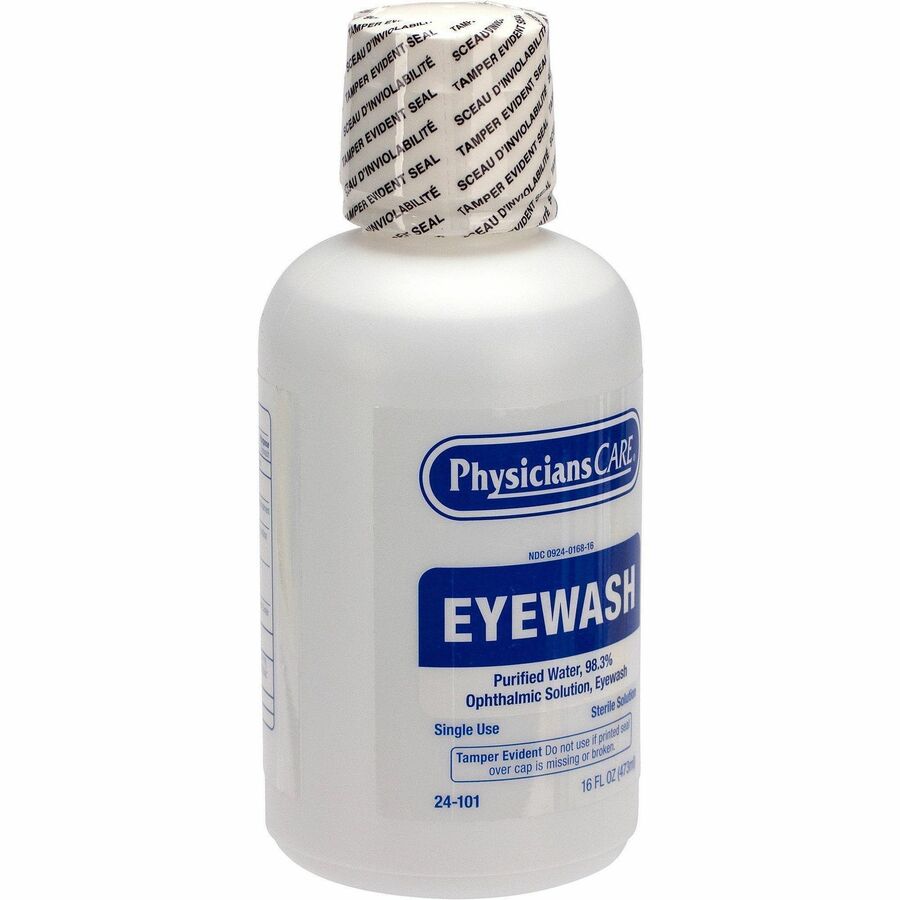 First Aid Only Sterile Ophthalmic Solution Eyewash - 16 fl oz - Sterile - For Eye irrigation, Eye Burning - 12 / Carton