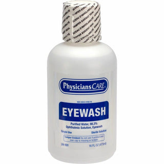 First Aid Only Sterile Ophthalmic Solution Eyewash - 16 fl oz - Sterile - For Eye irrigation, Eye Burning - 12 / Carton