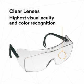 3M OX Over-The-Glasses Protective Eyewear - Recommended for: Eye, Workplace - Fog, UVA, UVB, UVC Protection - Polycarbonate - Black - Anti-fog, Over-the-Glasses (OTG), Anti-scratch, Comfortable, Adjustable Temple, Impact Resistant - 20 / Carton