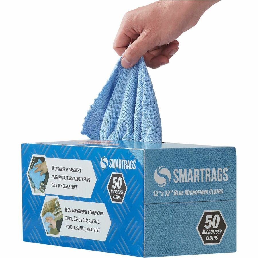 monarch-smart-rags-microfiber-cloths-for-automotive-office-healthcare-household-garage-breakroom-hospital-industry-50-box-reusable-streak-free-lint-free-dirt-resistant-grime-resistant-blue_monm950b - 2