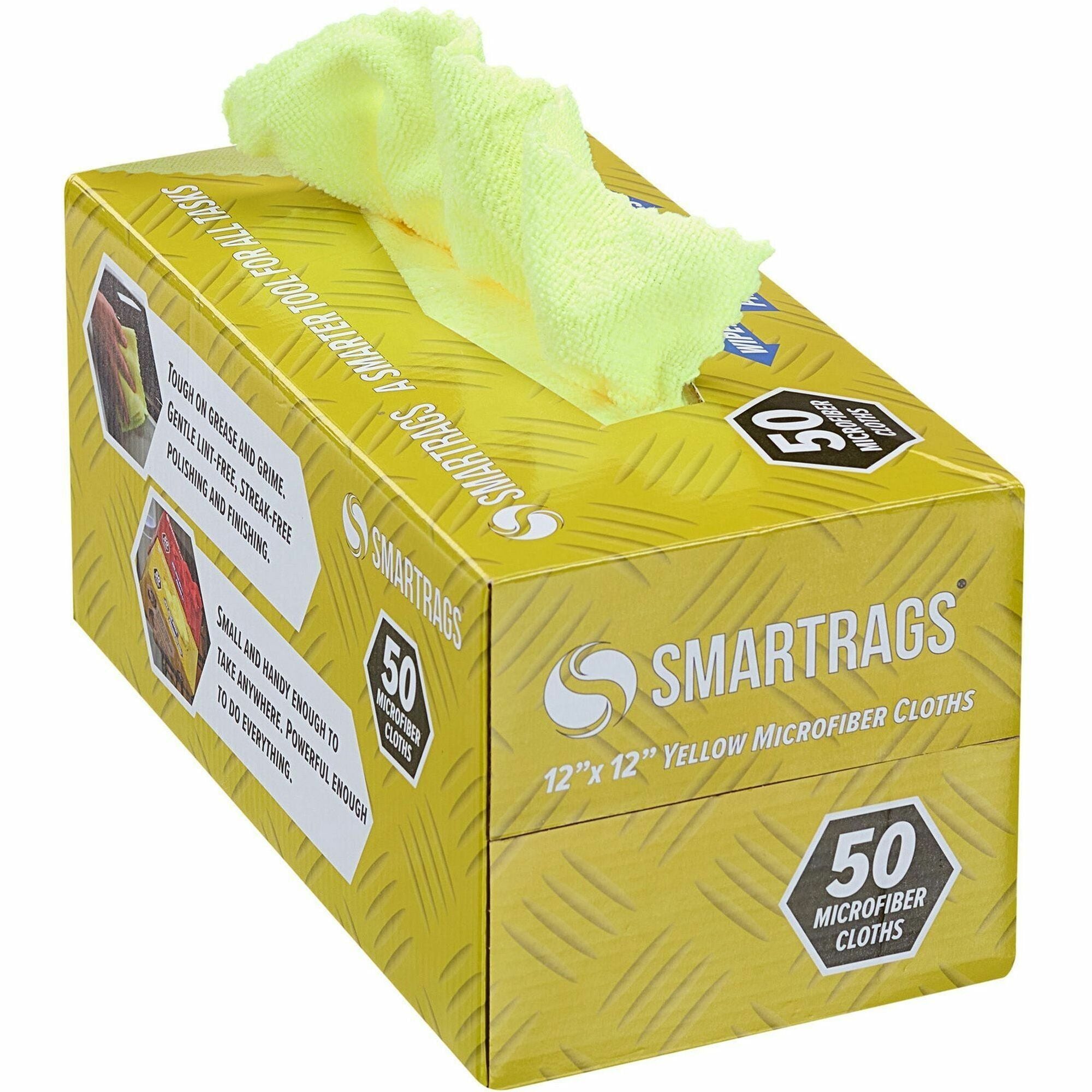 Monarch Smart Rags Microfiber Cloths - For Automotive, Office, Healthcare, Household, Garage, Breakroom, Hospital, Industry - 50 / Box - Reusable, Streak-free, Lint-free, Dirt Resistant, Grime Resistant - Blue