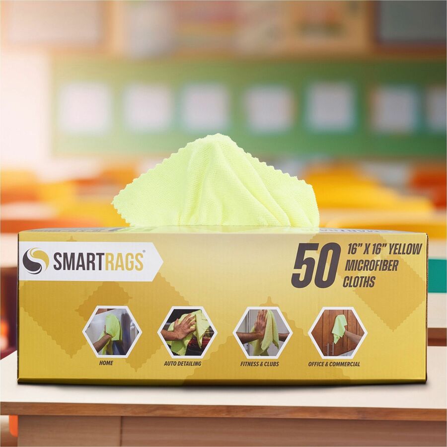 monarch-smart-rags-microfiber-cloths-for-automotive-office-healthcare-household-garage-breakroom-factory-hospital-industry-nursing-home-50-box-reusable-streak-free-lint-free-dirt-resistant-grime-resistant-yellow_monm931y - 3