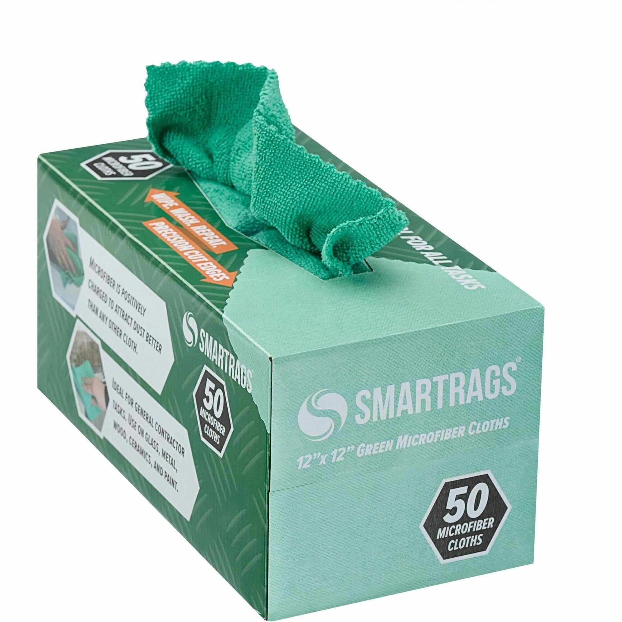 Monarch Smart Rags Microfiber Cloths - For Automotive, Office, Healthcare, Household, Garage, Breakroom, Hospital, Industry - 50 / Box - Reusable, Streak-free, Lint-free, Dirt Resistant, Grime Resistant - Blue