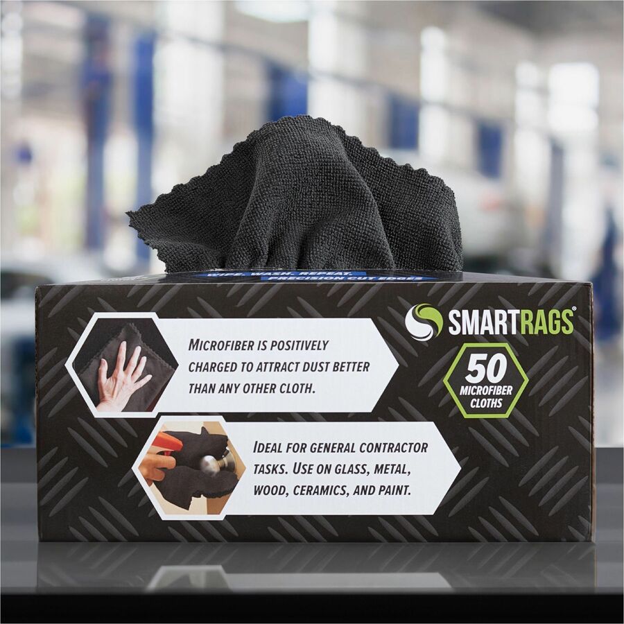 monarch-smart-rags-microfiber-cloths-for-automotive-office-healthcare-household-garage-breakroom-hospital-industry-50-box-reusable-streak-free-lint-free-dirt-resistant-grime-resistant-blue_monm950blk - 3