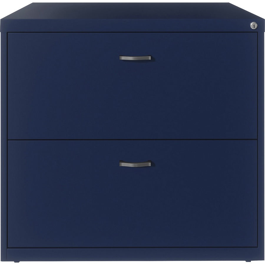 NuSparc 2-Drawer Lateral File - 30" x 17.6" x 27.7" - 2 x Drawer(s) for File - Letter - Lateral - Interlocking, Anti-tip, Ball Bearing Slide, Ball-bearing Suspension, Removable Lock, Leveling Glide, Adjustable Glide, Durable, Nonporous Surface - Blue