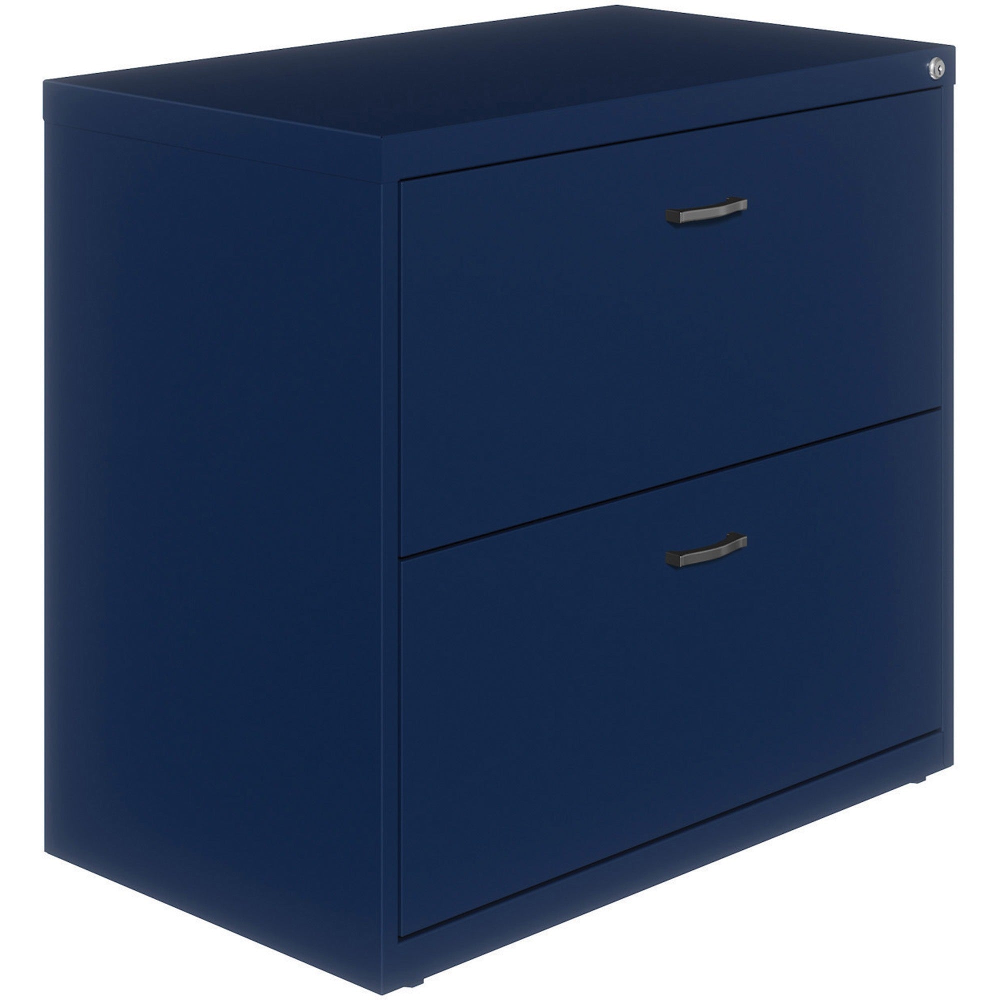 NuSparc 2-Drawer Lateral File - 30" x 17.6" x 27.7" - 2 x Drawer(s) for File - Letter - Lateral - Interlocking, Anti-tip, Ball Bearing Slide, Ball-bearing Suspension, Removable Lock, Leveling Glide, Adjustable Glide, Durable, Nonporous Surface - Blue