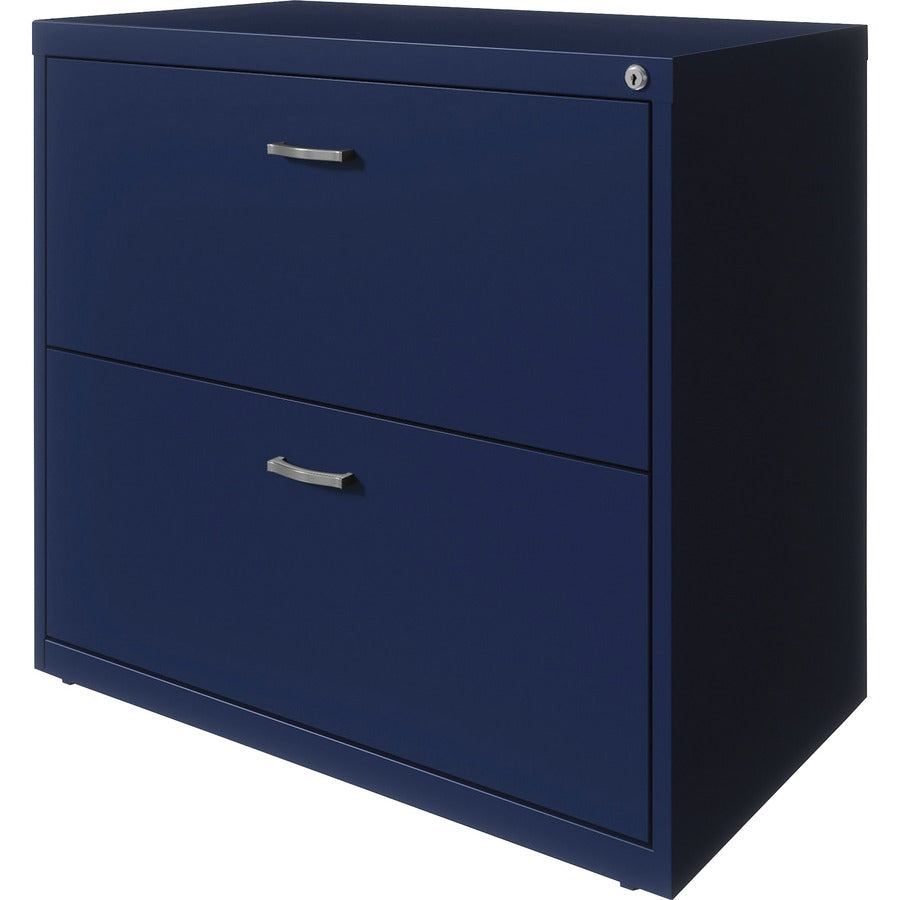 NuSparc 2-Drawer Lateral File - 30" x 17.6" x 27.7" - 2 x Drawer(s) for File - Letter - Lateral - Interlocking, Anti-tip, Ball Bearing Slide, Ball-bearing Suspension, Removable Lock, Leveling Glide, Adjustable Glide, Durable, Nonporous Surface - Blue