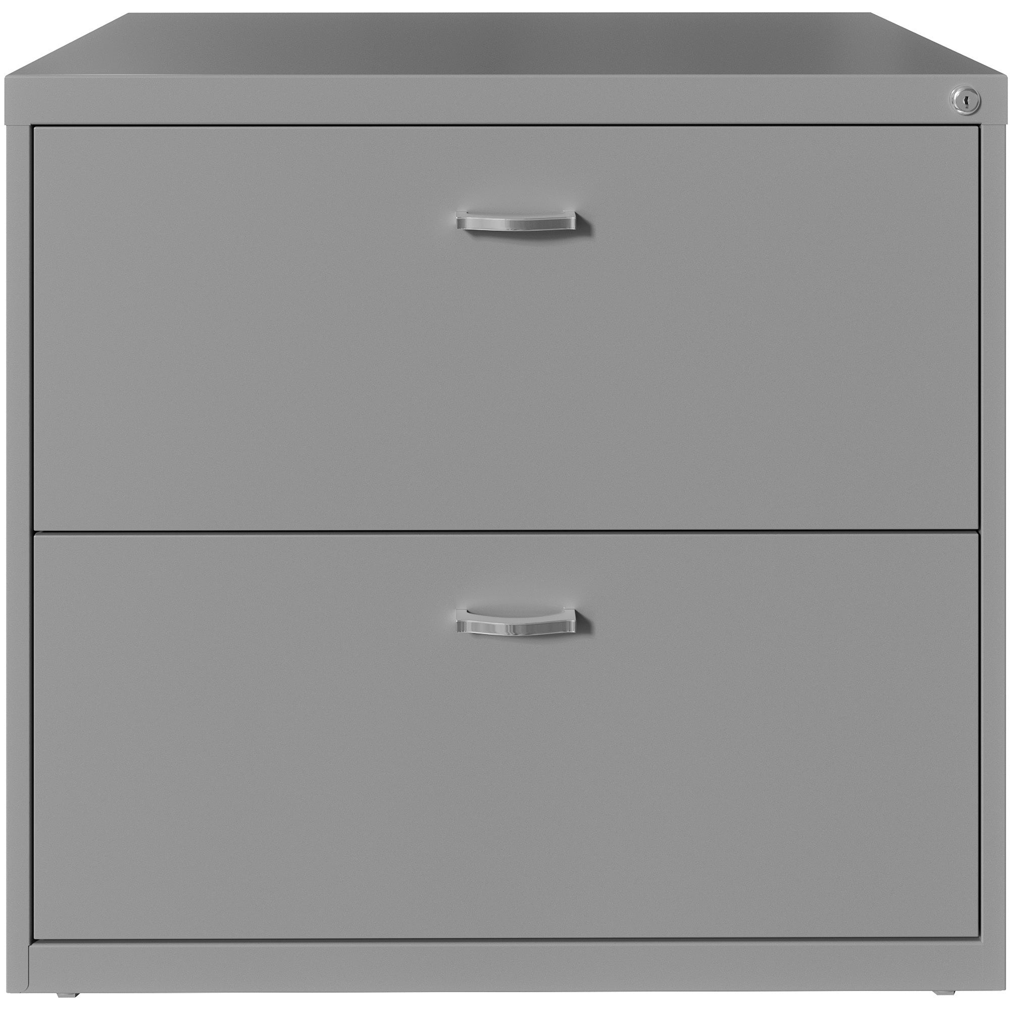 NuSparc 2-Drawer Lateral File - 30" x 17.6" x 27.7" - 2 x Drawer(s) for File - Letter - Lateral - Interlocking, Anti-tip, Ball Bearing Slide, Ball-bearing Suspension, Removable Lock, Leveling Glide, Adjustable Glide, Durable, Nonporous Surface - Gray