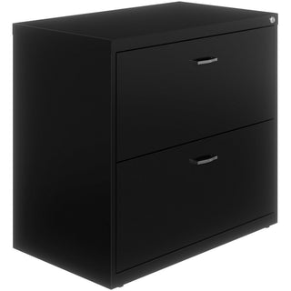 NuSparc 2-Drawer Lateral File - 30" x 17.6" x 27.7" - 2 x Drawer(s) for File - Letter - Lateral - Interlocking, Anti-tip, Ball Bearing Slide, Ball-bearing Suspension, Removable Lock, Leveling Glide, Adjustable Glide, Durable, Nonporous Surface - Blac