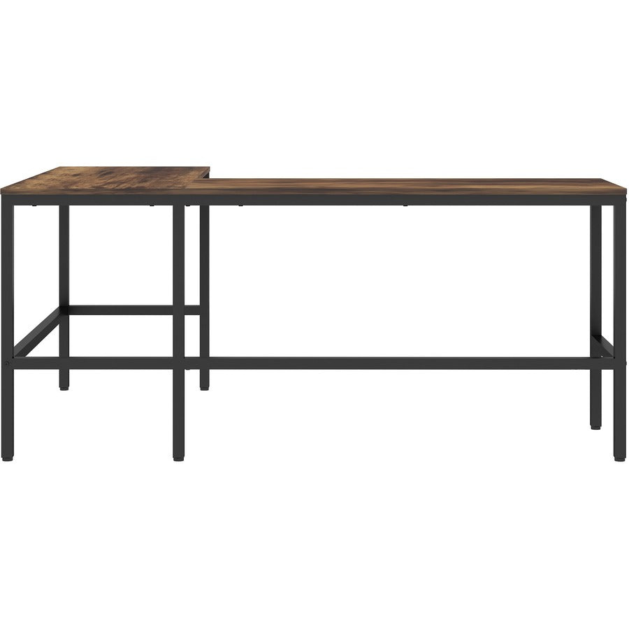 NuSparc L-Shaped Metal Frame Desk - For - Table TopVintage Oak L-shaped, Black Top - Contemporary Style - 200 lb Capacity x 67" Table Top Width x 47.20" Table Top Depth x 1" Table Top Thickness - 29.20" Height - Assembly Required - High Pressure Lami