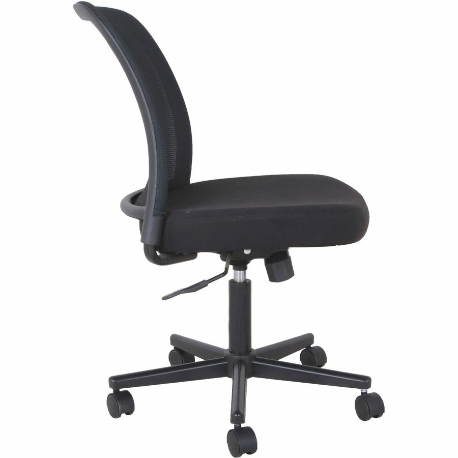 NuSparc Armless Task Chair - Fabric Seat - Black - 1 Each