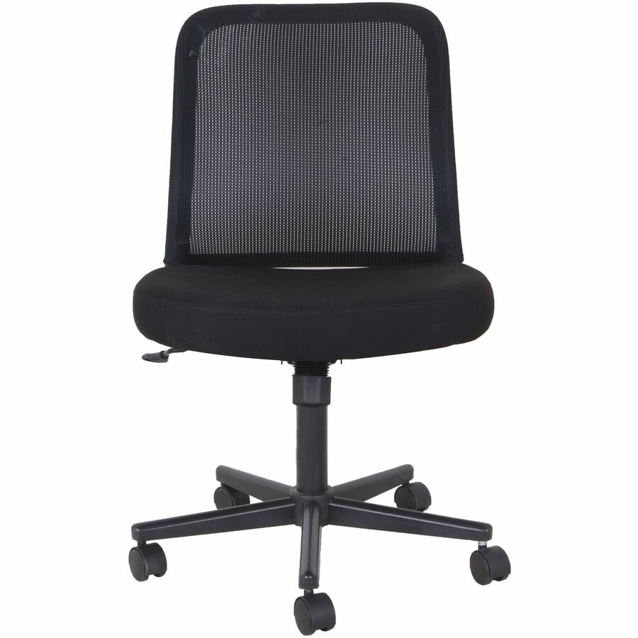 NuSparc Armless Task Chair - Fabric Seat - Black - 1 Each