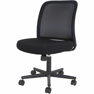NuSparc Armless Task Chair - Fabric Seat - Black - 1 Each