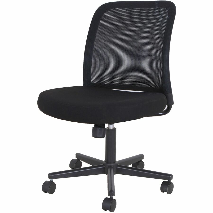 NuSparc Armless Task Chair - Fabric Seat - Black - 1 Each