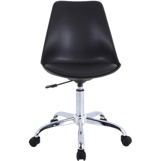 NuSparc Padded Seat Poly Task Chair - Poly Seat - High Back - 5-star Base - Black - Polyvinyl Chloride (PVC), Plastic, Polyurethane - 1 Each