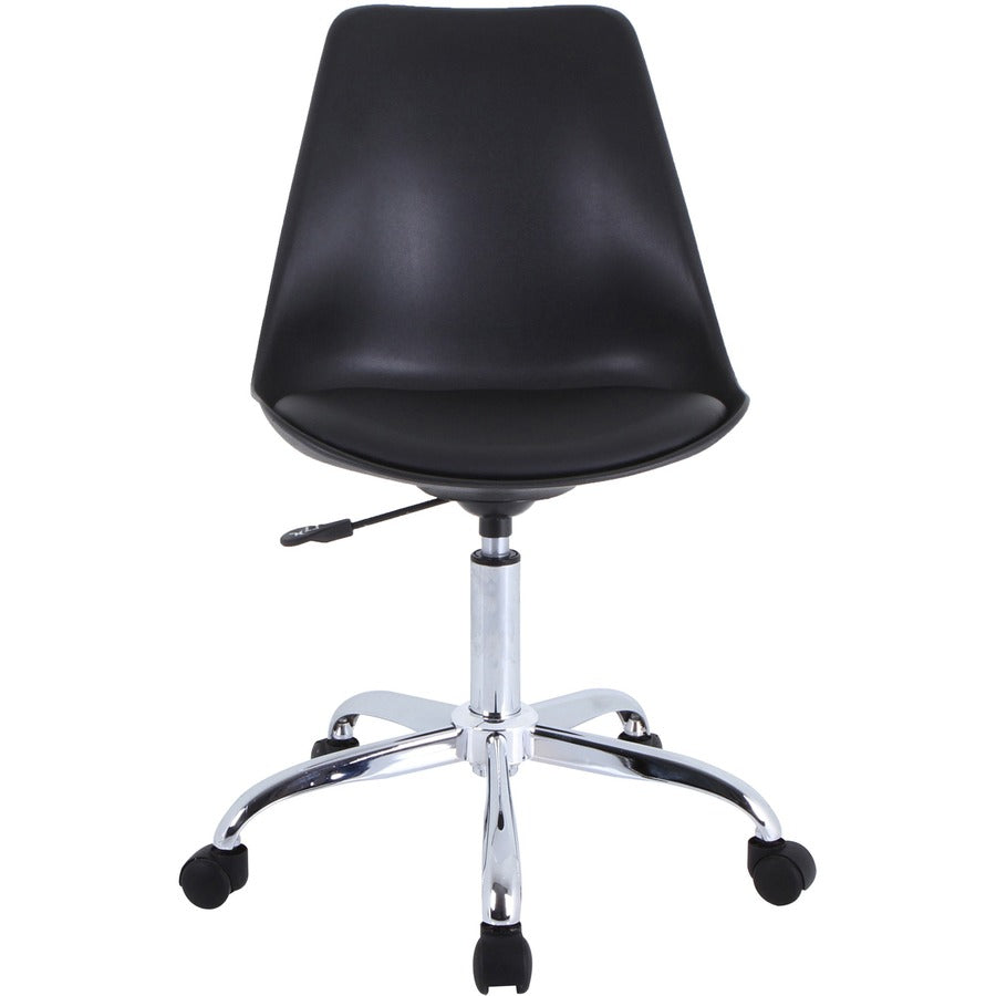 NuSparc Padded Seat Poly Task Chair - Poly Seat - High Back - 5-star Base - Black - Polyvinyl Chloride (PVC), Plastic, Polyurethane - 1 Each