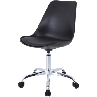 NuSparc Padded Seat Poly Task Chair - Poly Seat - High Back - 5-star Base - Black - Polyvinyl Chloride (PVC), Plastic, Polyurethane - 1 Each