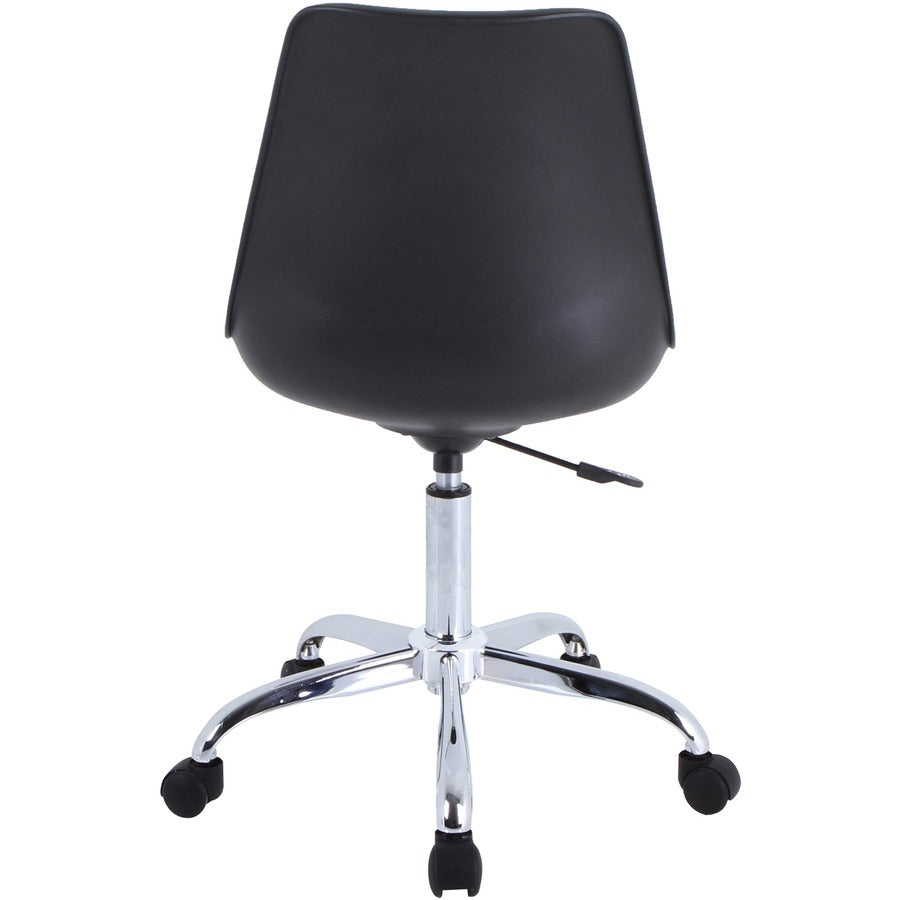 NuSparc Padded Seat Poly Task Chair - Poly Seat - High Back - 5-star Base - Black - Polyvinyl Chloride (PVC), Plastic, Polyurethane - 1 Each