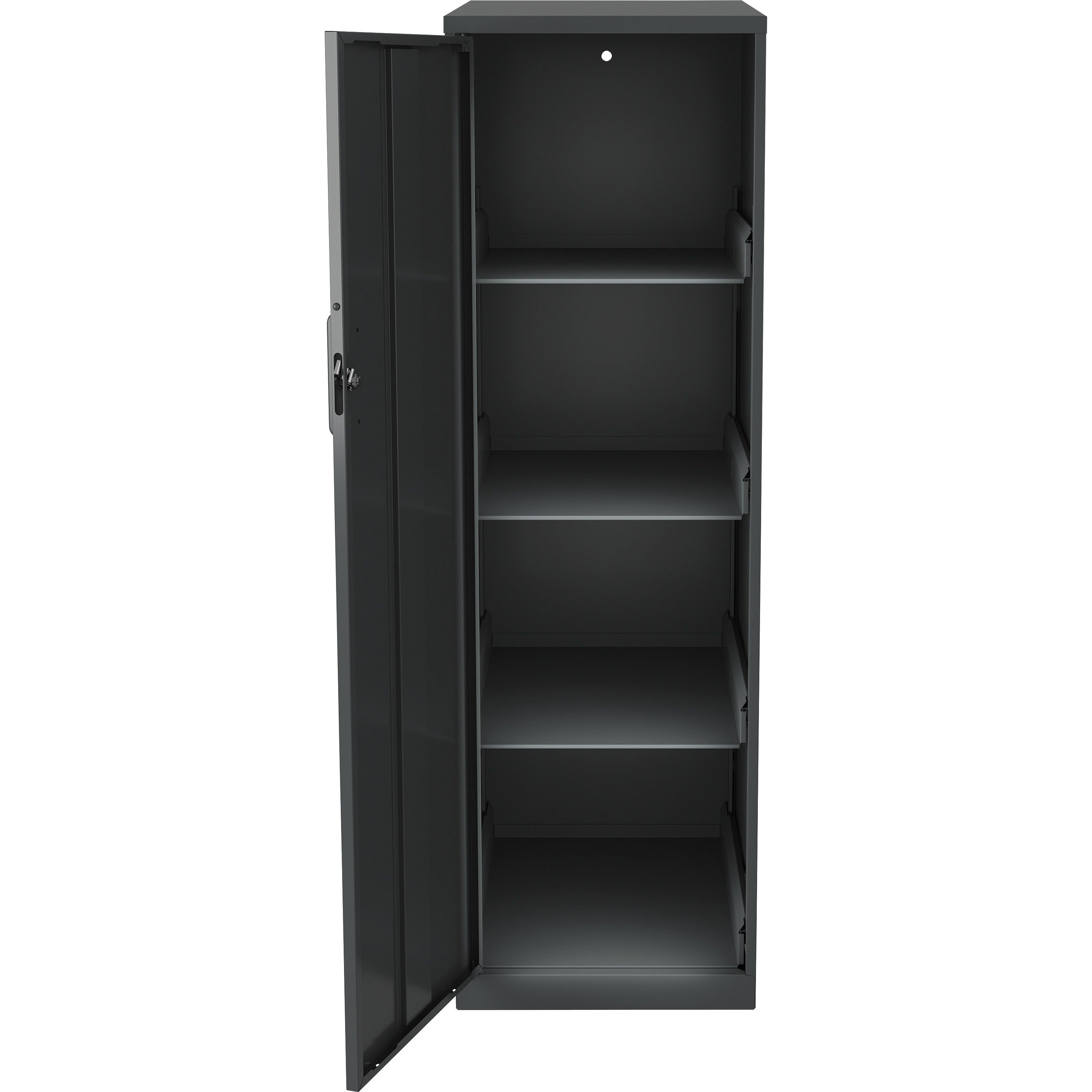 nusparc-personal-storage-cabinet-18-x-142-x-464-4-x-shelfves-hinged-doors-sturdy-durable-welded-eco-friendly-nonporous-surface-locking-mechanism-ventilated-locking-door-graphite-steel-recycled-taa-compliant_nprsc418zzml - 2