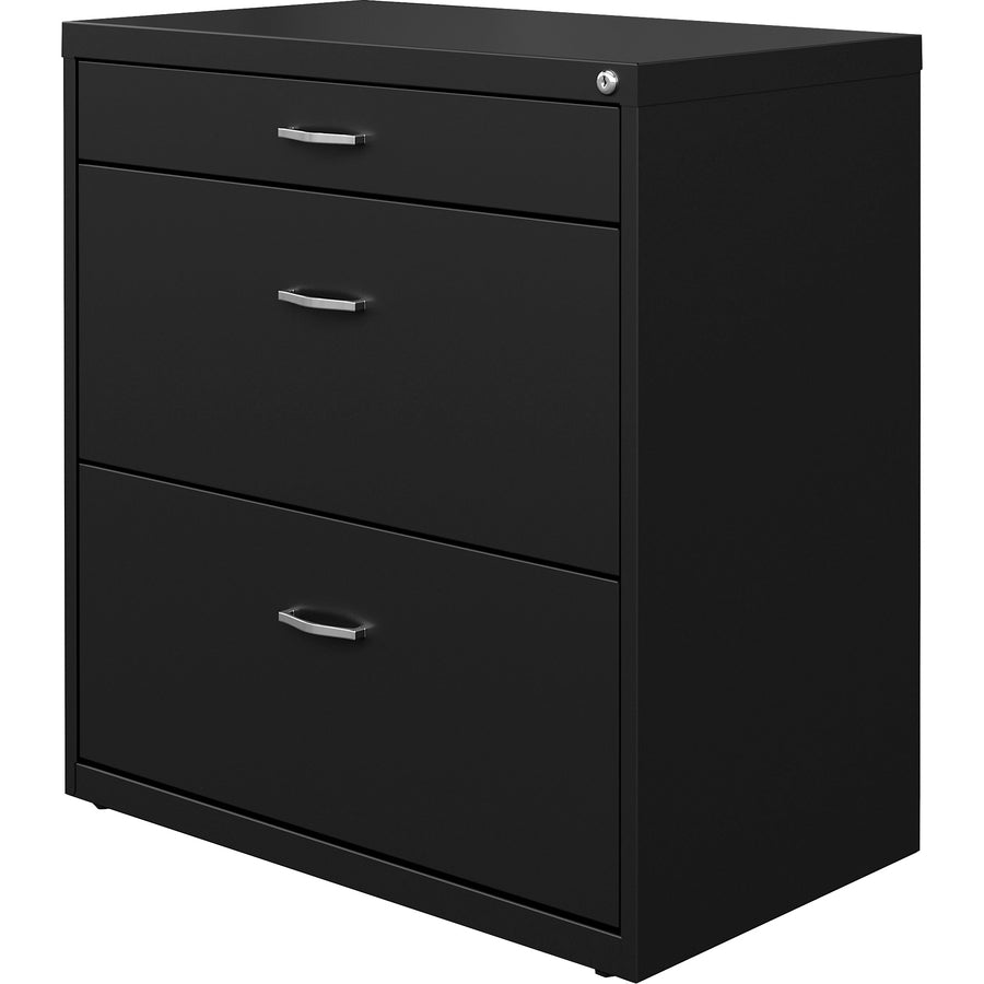 NuSparc Pencil Drawer Lateral File - 30" x 17.6" x 31.7" - 2 x Drawer(s) for File, Pencil - Letter - Lateral - Interlocking, Anti-tip, Ball Bearing Slide, Ball-bearing Suspension, Removable Lock, Durable, Nonporous Surface, Adjustable Leveler - Black