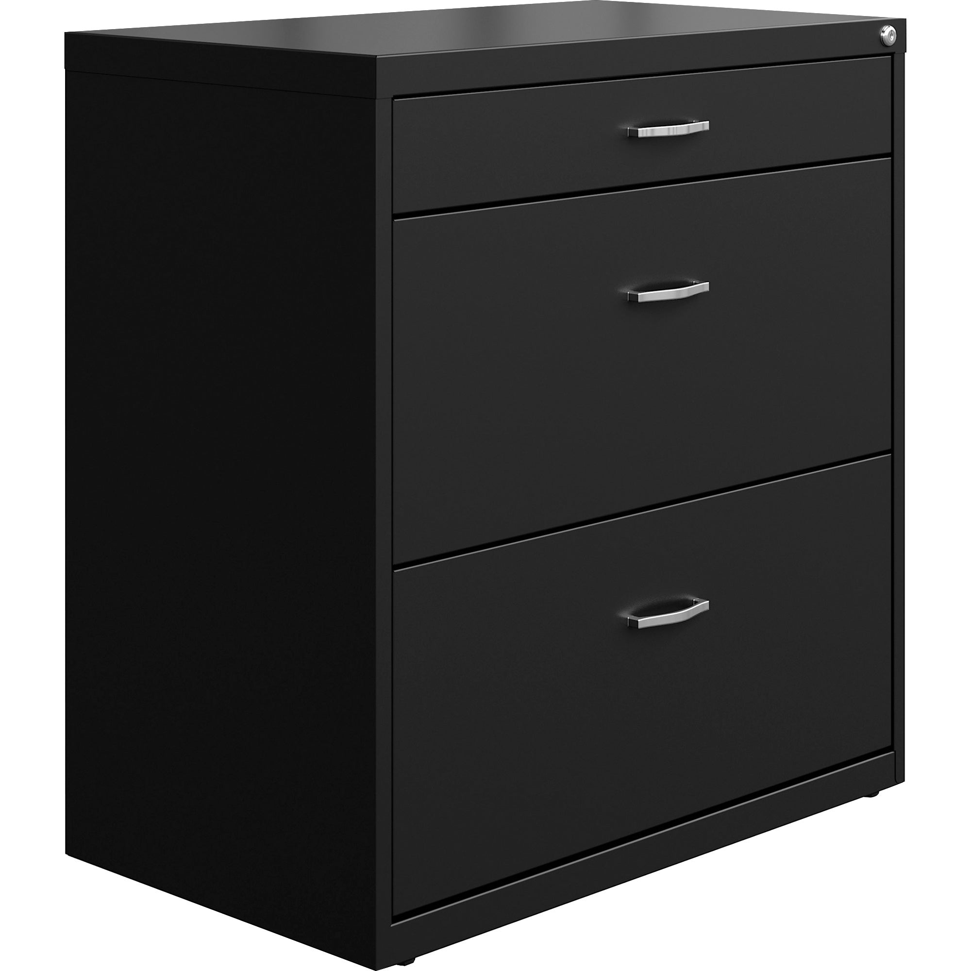 NuSparc Pencil Drawer Lateral File - 30" x 17.6" x 31.7" - 2 x Drawer(s) for File, Pencil - Letter - Lateral - Interlocking, Anti-tip, Ball Bearing Slide, Ball-bearing Suspension, Removable Lock, Durable, Nonporous Surface, Adjustable Leveler - Black