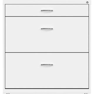 NuSparc Pencil Drawer Lateral File - 30" x 17.6" x 31.7" - 2 x Drawer(s) for File, Pencil - Letter - Lateral - Interlocking, Anti-tip, Ball Bearing Slide, Ball-bearing Suspension, Removable Lock, Durable, Nonporous Surface, Adjustable Leveler - White