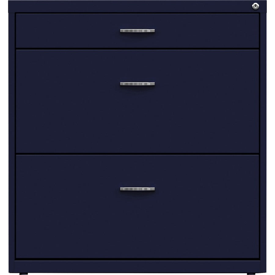 NuSparc Pencil Drawer Lateral File - 30" x 17.6" x 31.7" - 2 x Drawer(s) for File, Pencil - Letter - Lateral - Interlocking, Anti-tip, Ball Bearing Slide, Ball-bearing Suspension, Removable Lock, Durable, Nonporous Surface, Adjustable Leveler - Navy