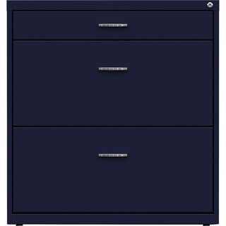 NuSparc Pencil Drawer Lateral File - 30" x 17.6" x 31.7" - 2 x Drawer(s) for File, Pencil - Letter - Lateral - Interlocking, Anti-tip, Ball Bearing Slide, Ball-bearing Suspension, Removable Lock, Durable, Nonporous Surface, Adjustable Leveler - Navy