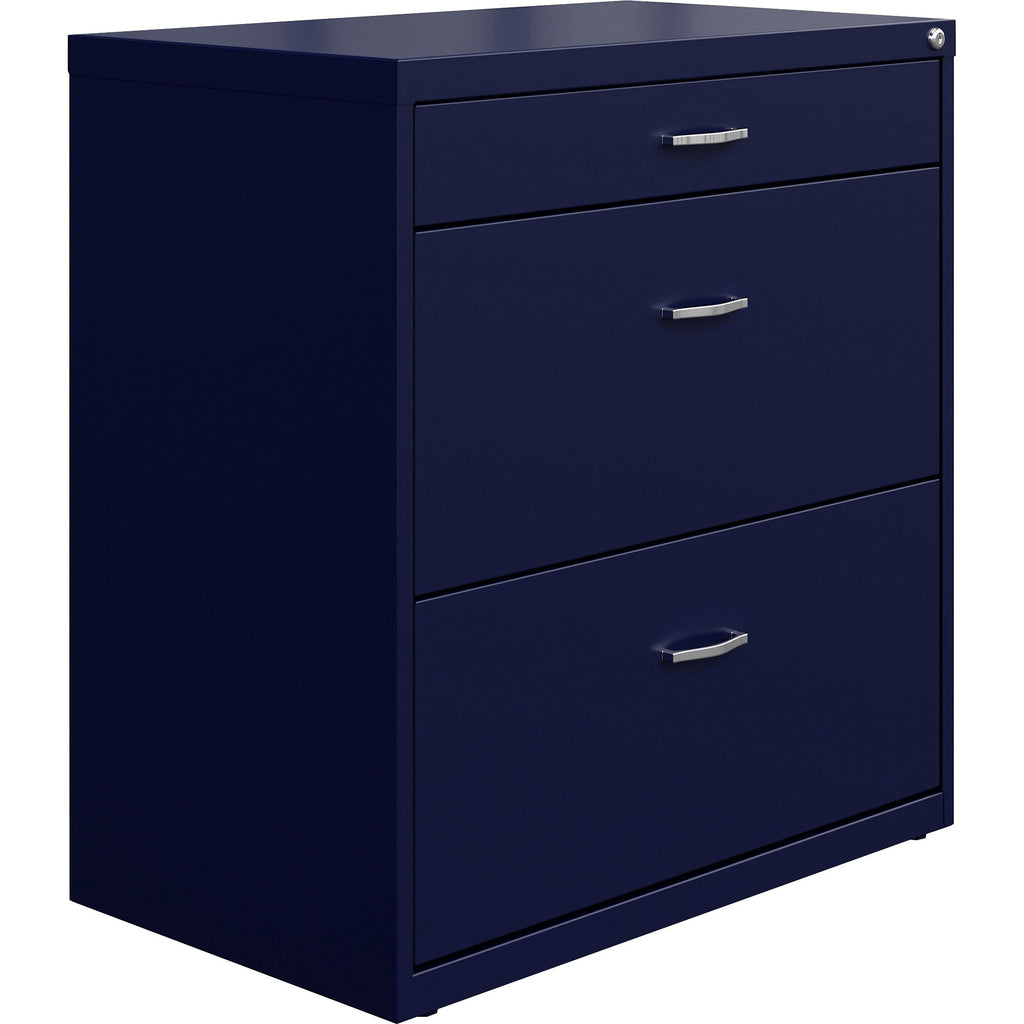 NuSparc Pencil Drawer Lateral File - 30" x 17.6" x 31.7" - 2 x Drawer(s) for File, Pencil - Letter - Lateral - Interlocking, Anti-tip, Ball Bearing Slide, Ball-bearing Suspension, Removable Lock, Durable, Nonporous Surface, Adjustable Leveler - Navy