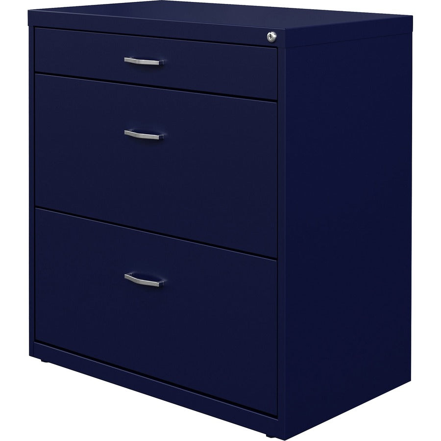NuSparc Pencil Drawer Lateral File - 30" x 17.6" x 31.7" - 2 x Drawer(s) for File, Pencil - Letter - Lateral - Interlocking, Anti-tip, Ball Bearing Slide, Ball-bearing Suspension, Removable Lock, Durable, Nonporous Surface, Adjustable Leveler - Navy
