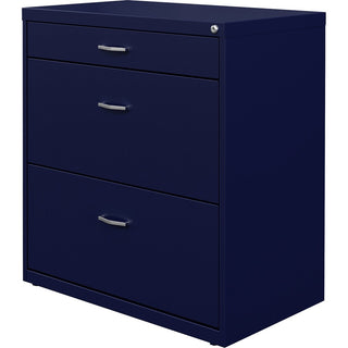 NuSparc Pencil Drawer Lateral File - 30" x 17.6" x 31.7" - 2 x Drawer(s) for File, Pencil - Letter - Lateral - Interlocking, Anti-tip, Ball Bearing Slide, Ball-bearing Suspension, Removable Lock, Durable, Nonporous Surface, Adjustable Leveler - Navy