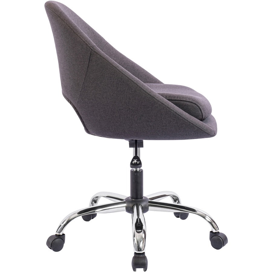 NuSparc Resimercial Lounge/Task Chair - Neutral Gray Fabric Seat - Low Back - 5-star Base - Gray - 1 Each