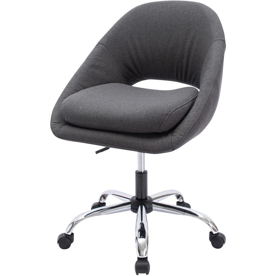 NuSparc Resimercial Lounge/Task Chair - Neutral Gray Fabric Seat - Low Back - 5-star Base - Gray - 1 Each