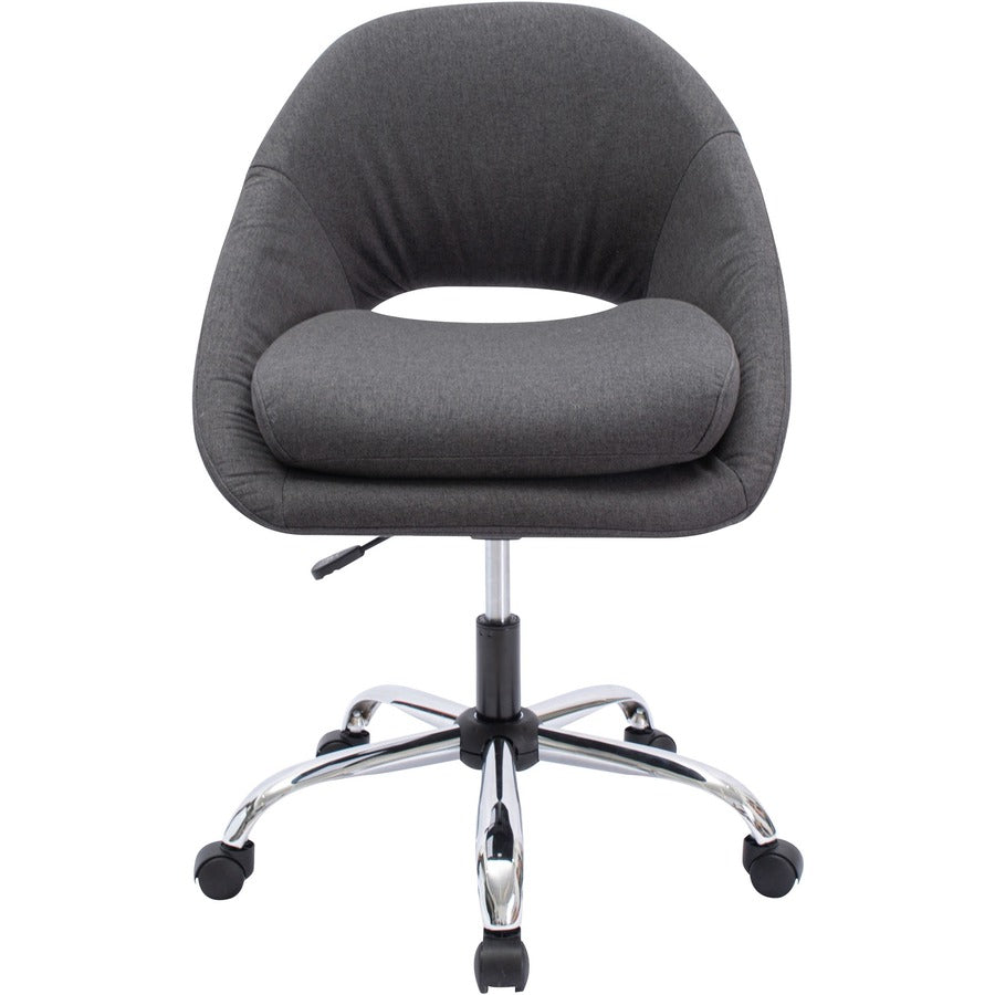 NuSparc Resimercial Lounge/Task Chair - Neutral Gray Fabric Seat - Low Back - 5-star Base - Gray - 1 Each
