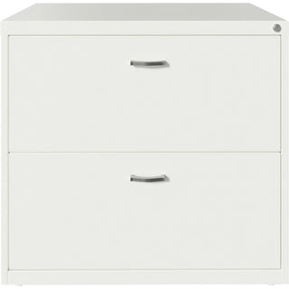 NuSparc 2-Drawer Lateral File - 30" x 17.6" x 27.7" - 2 x Drawer(s) for File - Letter - Lateral - Interlocking, Anti-tip, Ball Bearing Slide, Ball-bearing Suspension, Removable Lock, Leveling Glide, Adjustable Glide, Durable, Nonporous Surface - Whit