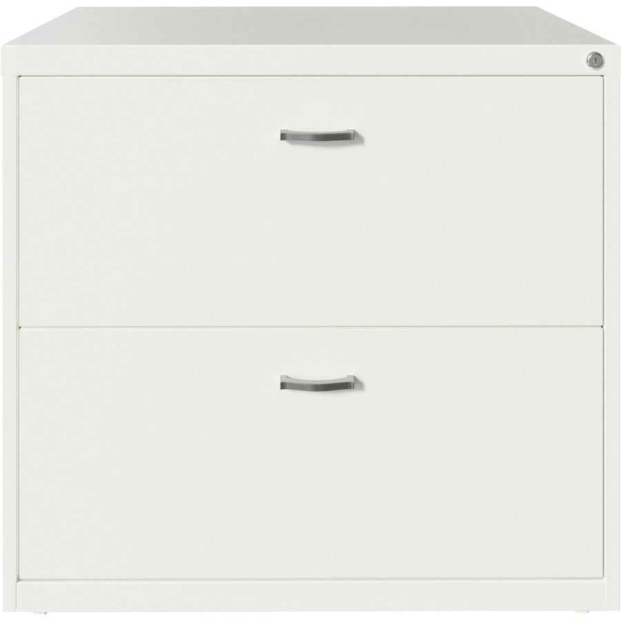 NuSparc 2-Drawer Lateral File - 30" x 17.6" x 27.7" - 2 x Drawer(s) for File - Letter - Lateral - Interlocking, Anti-tip, Ball Bearing Slide, Ball-bearing Suspension, Removable Lock, Leveling Glide, Adjustable Glide, Durable, Nonporous Surface - Whit