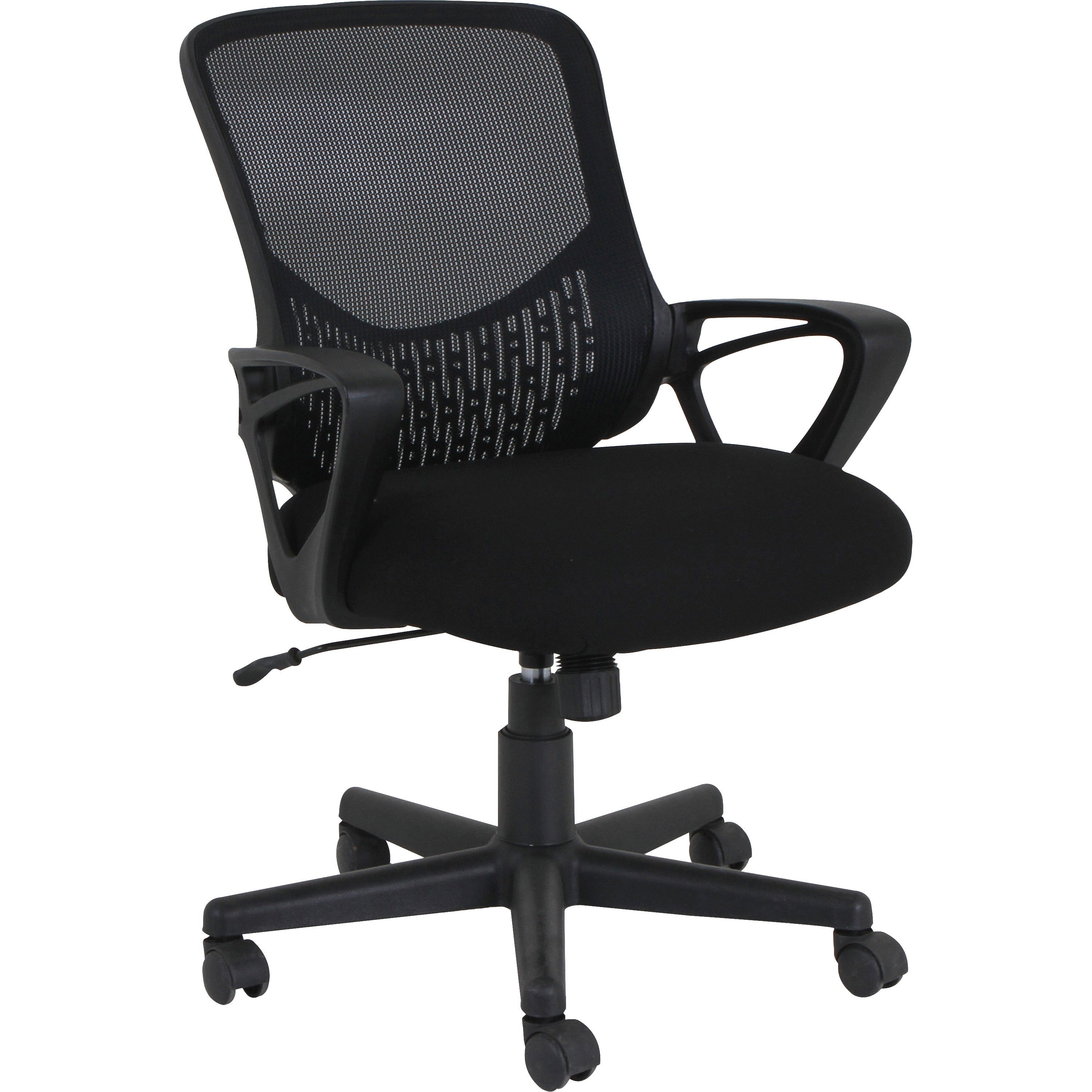 NuSparc Mid-back Mesh Task Chair - Fabric Seat - Mid Back - Black - 1 Each - 1