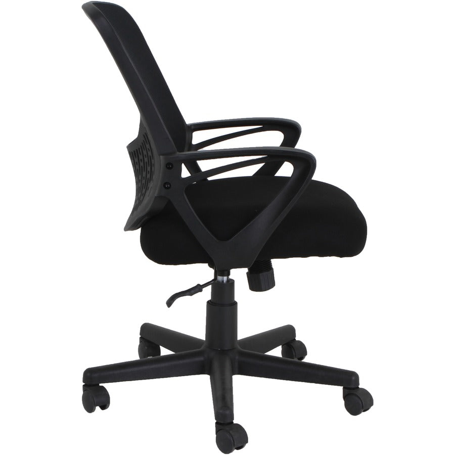 NuSparc Mid-back Mesh Task Chair - Fabric Seat - Mid Back - Black - 1 Each
