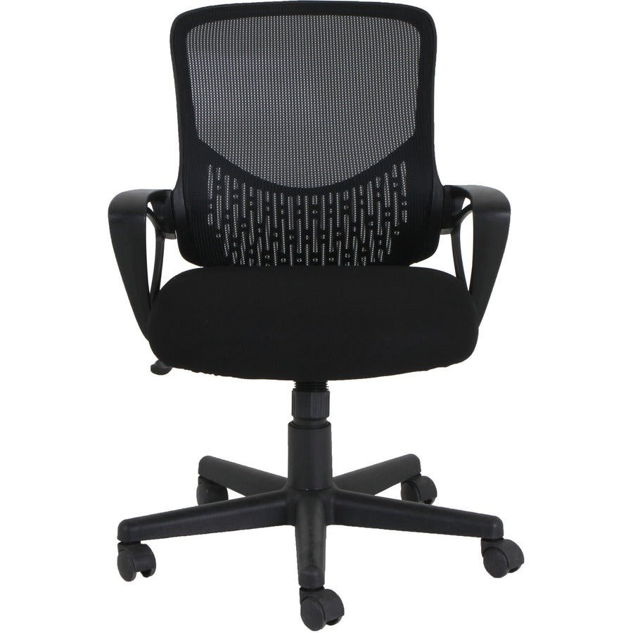 NuSparc Mid-back Mesh Task Chair - Fabric Seat - Mid Back - Black - 1 Each