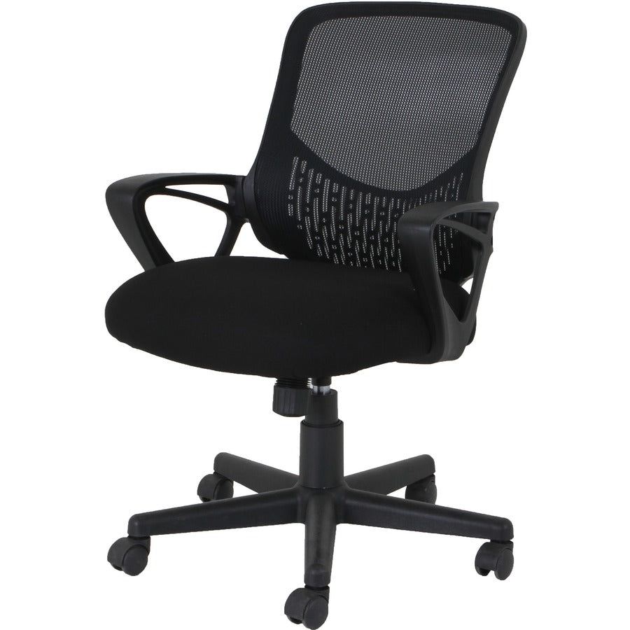NuSparc Mid-back Mesh Task Chair - Fabric Seat - Mid Back - Black - 1 Each