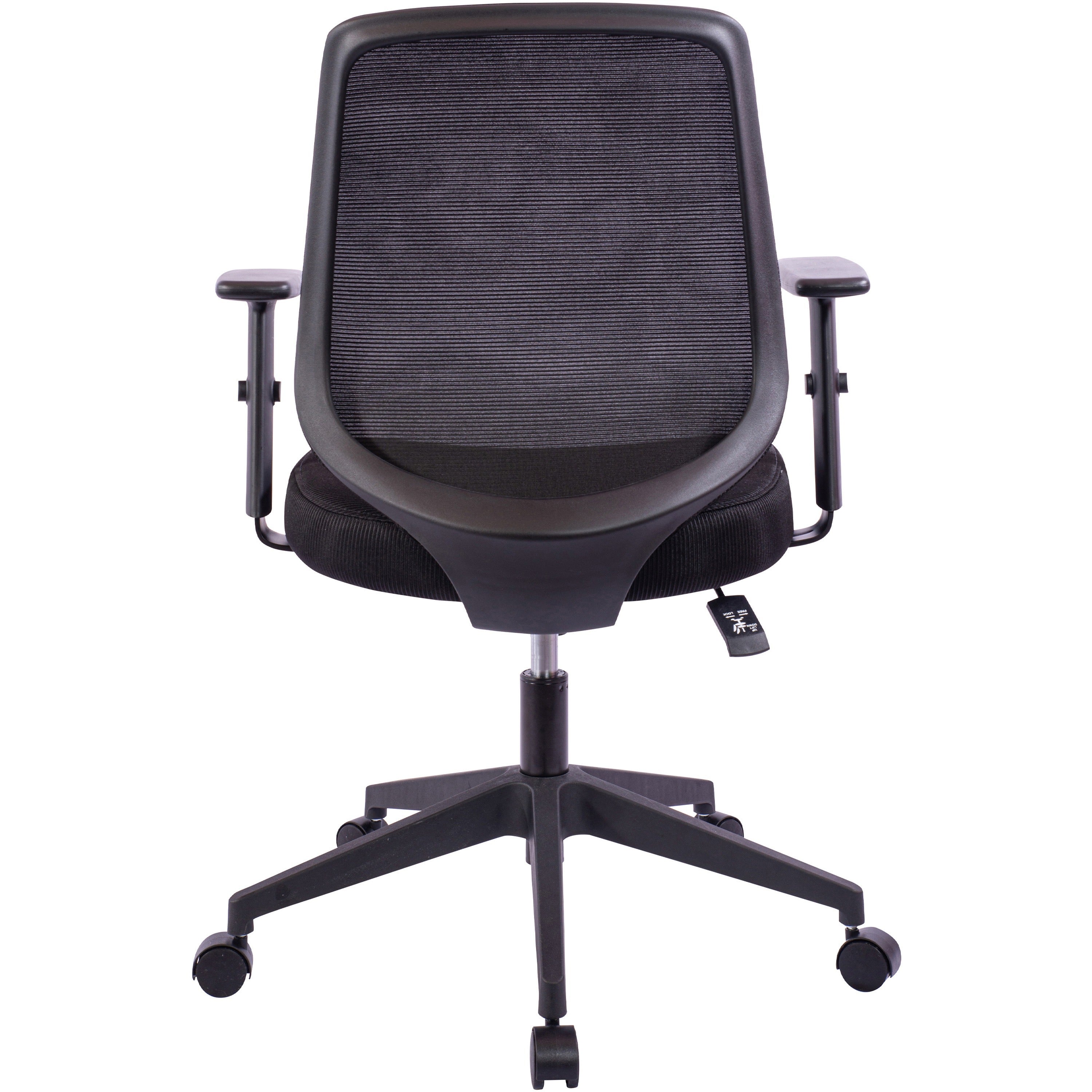 NuSparc Mid-Back Task Chair - Fabric Back - Mid Back - 5-star Base - Black - Armrest - 1 Each - 5