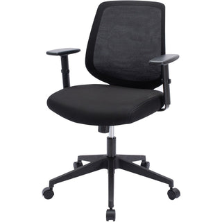 NuSparc Mid-Back Task Chair - Fabric Back - Mid Back - 5-star Base - Black - Armrest - 1 Each