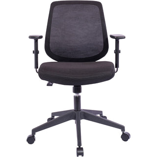 NuSparc Mid-Back Task Chair - Fabric Back - Mid Back - 5-star Base - Black - Armrest - 1 Each